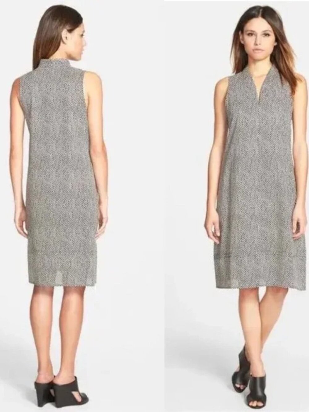 Eileen Fisher Organic Cotton Capsule Minimalist Lagenlook Shift Dress S NWT